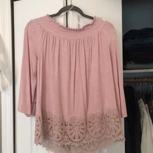 Pink Off-Shoulder Top